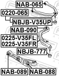 Febest Draagarm 0225-V35FL