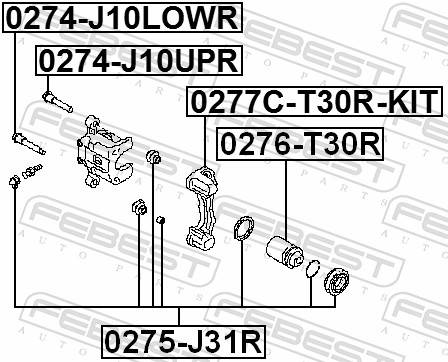 Febest Geleidebout, remklauw 0274-J10LOWR