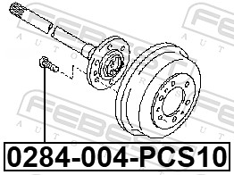 Febest Wielbout/moer 0284-004-PCS10