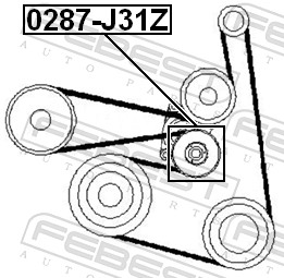 Febest Spanrol (poly) V-riem 0287-J31Z