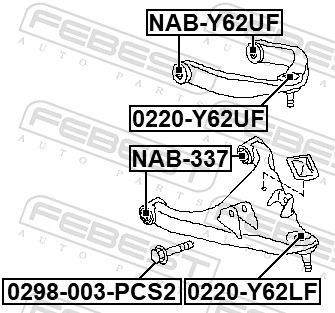 Febest Draagarm bevestiging bout 0298-003-PCS2