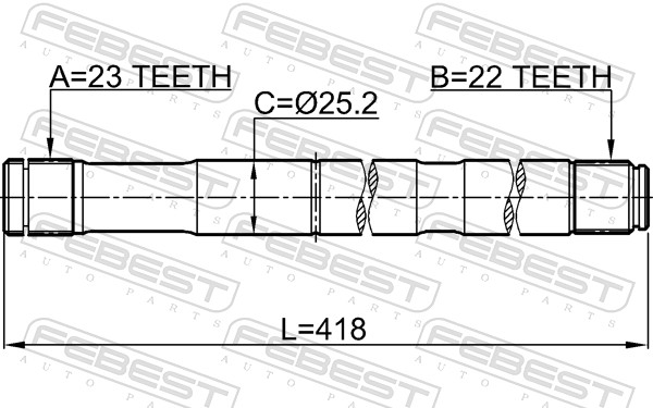 Febest Aandrijfas 0312-ESATRH