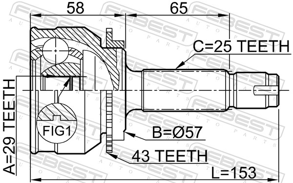 Febest Homokineet reparatieset 0410-038A43