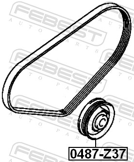 Febest Spanrol (poly) V-riem 0487-Z37