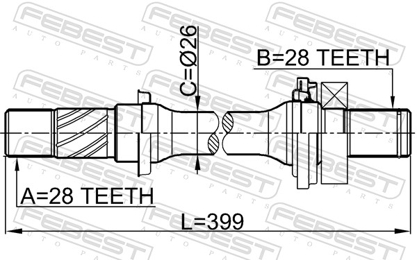 Febest Aandrijfas 0512-6GG