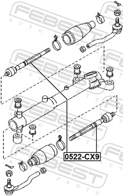 Febest Axiaal gewricht / spoorstang 0522-CX9