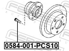 Febest Wielbout/moer 0584-001-PCS10