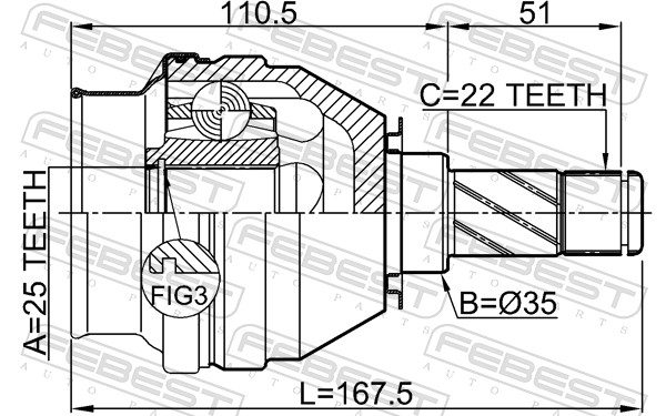 Febest Homokineet reparatieset 1811-Z18X