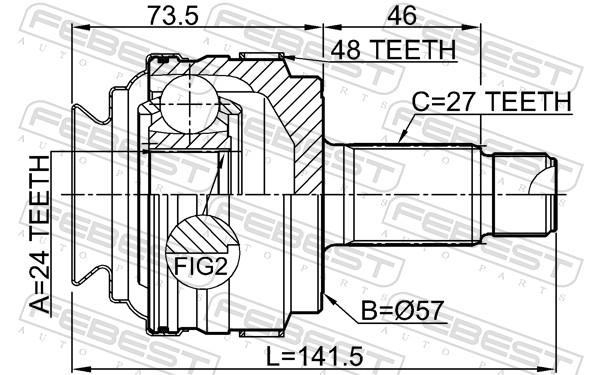 Febest Homokineet reparatieset 1910-E87A48R