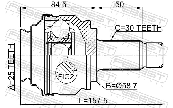 Febest Homokineet reparatieset 1910-E90R