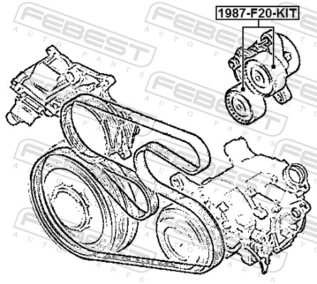 Febest Spanrol (poly) V-riem 1987-F20-KIT