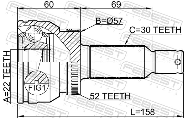 Febest Homokineet reparatieset 2210-SORA52R