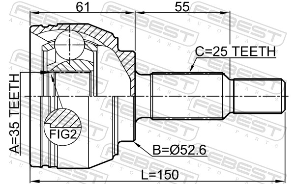 Febest Homokineet reparatieset 2410-DUSTAWD