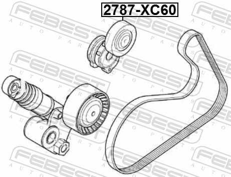 Febest Spanrol (poly) V-riem 2787-XC60