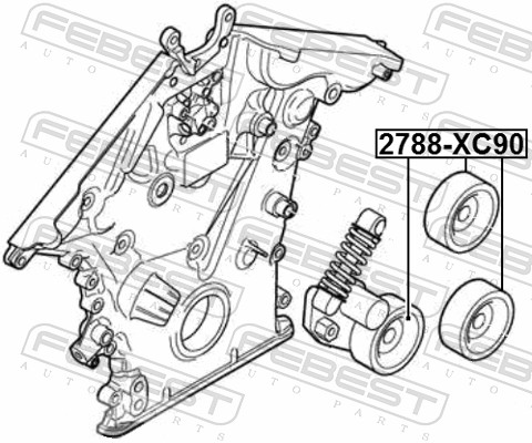 Febest Geleiderol (poly) V-riem 2788-XC90