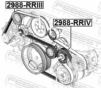 Febest Geleiderol (poly) V-riem 2988-RRIII