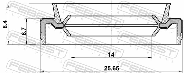 Febest Versnellingsbakas dichtingsring 95EAY-15250708X