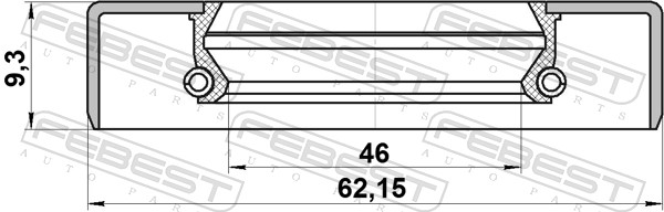 Febest Wielnaaf afdichtring 95GDY-48620909X