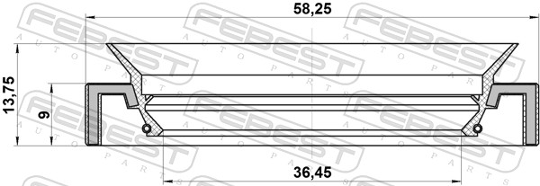 Febest Differentieel keerring 95HAY-38580914C