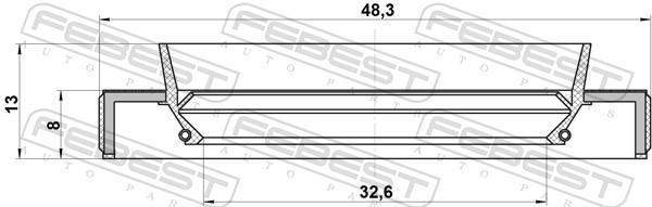 Febest Afdichting 95HBY-34480813R