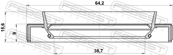 Febest Afdichting 95HBY-40640916R