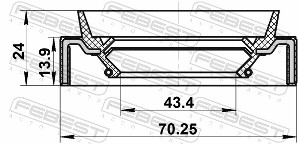 Febest Versnellingsbakas dichtingsring 95JAS-45701424R