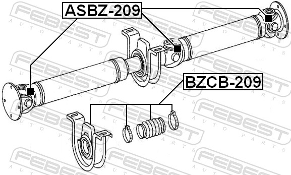 Febest Rubber askoppeling / Hardyschijf ASBZ-209