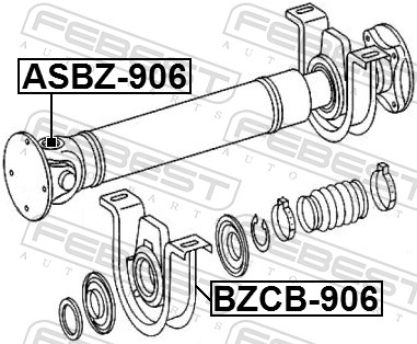 Febest Rubber askoppeling / Hardyschijf ASBZ-906