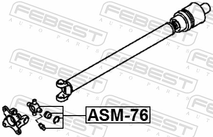 Febest Rubber askoppeling / Hardyschijf ASM-76