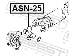 Febest Rubber askoppeling / Hardyschijf ASN-25