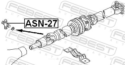 Febest Rubber askoppeling / Hardyschijf ASN-27