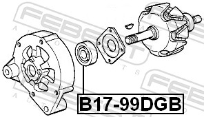 Febest Dynamo aandrijfschild/lager B17-99DGB