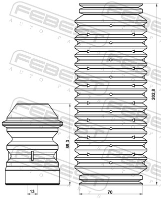 Febest Stofkap schokdemper BMSHB-E53R-KIT