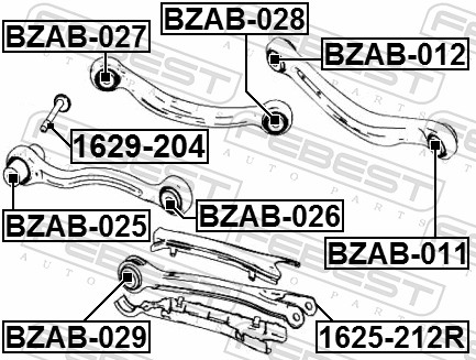 Febest Draagarm-/ reactiearm lager BZAB-026