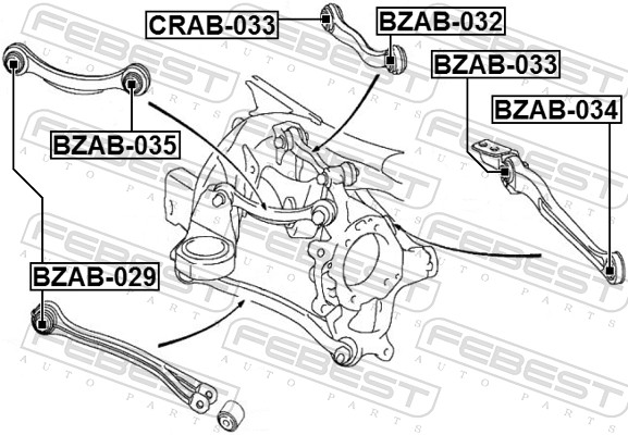 Febest Draagarm-/ reactiearm lager BZAB-033