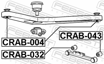 Febest Draagarm-/ reactiearm lager CRAB-004