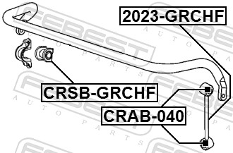 Febest Stabilisatorstang rubber CRSB-GRCHF