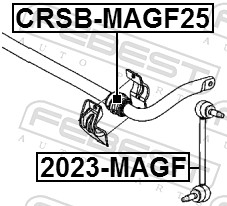 Febest Stabilisatorstang rubber CRSB-MAGF25