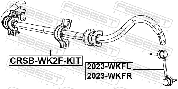 Febest Stabilisatorstang bevestigingset CRSB-WK2F-KIT