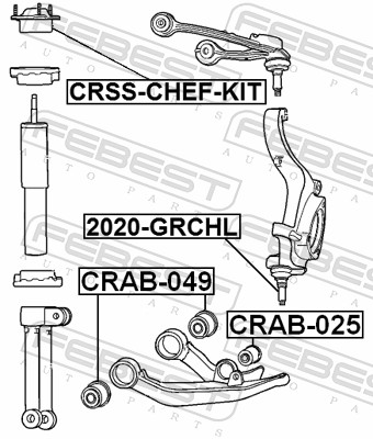 Febest Veerpootlager & rubber CRSS-CHEF-KIT