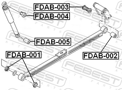 Febest Bladveerlagerbus FDAB-003