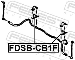 Febest Stabilisatorstang rubber FDSB-CB1F