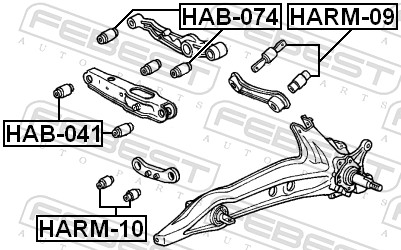 Febest Draagarm-/ reactiearm lager HAB-074