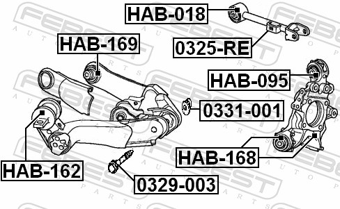 Febest Draagarm-/ reactiearm lager HAB-168