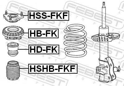 Febest Veerpootlager & rubber HB-FK