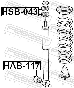 Febest Schokdemper bus HSB-043