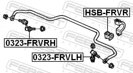 Febest Stabilisatorstang rubber HSB-FRVR