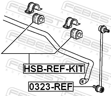 Febest Stabilisatorstang bevestigingset HSB-REF-KIT