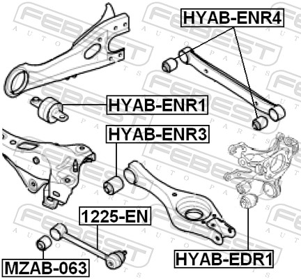 Febest Draagarm-/ reactiearm lager HYAB-ENR3