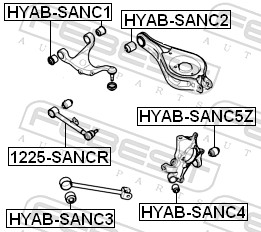Febest Draagarm-/ reactiearm lager HYAB-SANC3